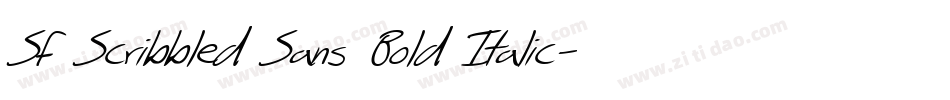 SF Scribbled Sans Bold Italic字体转换